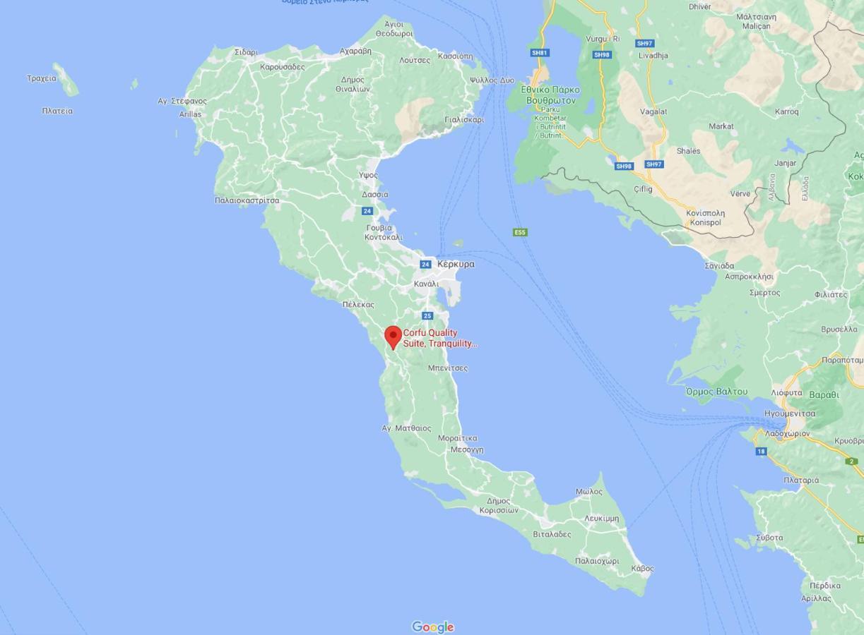 Corfu Luxury Apartment, Tranquility, Mountain & Sea Views Agios Gordios  Eksteriør billede
